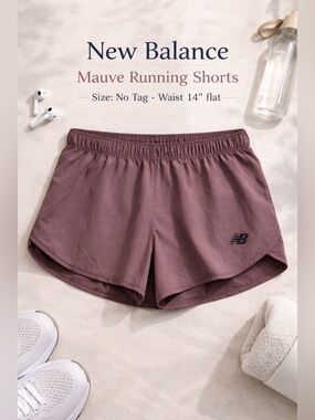 New Balance Mauve Athletic Running Shorts Lightweight Elastic Waist